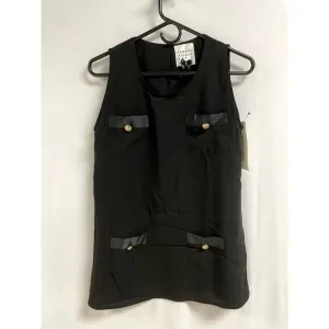 EDWARD ACHOUR PARIS Women's Pockets Mini Vest Dress Black Small Sleeveless