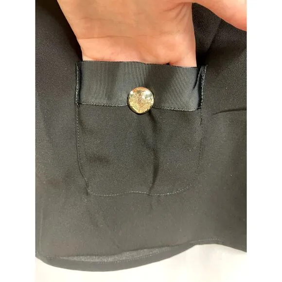 EDWARD ACHOUR PARIS Women's Pockets Mini Vest Dress Black Small Sleeveless