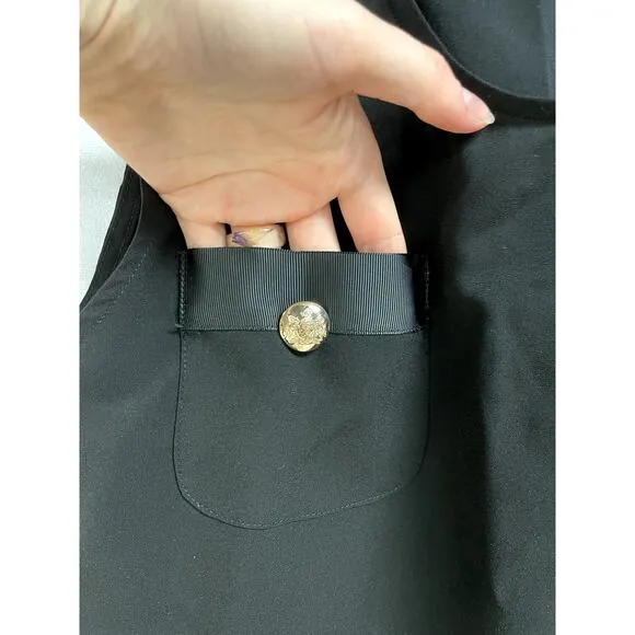 EDWARD ACHOUR PARIS Women's Pockets Mini Vest Dress Black Small Sleeveless