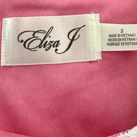 Eliza J Lace Ivory &amp; Pink Lace Overlay Shift Dress Sleeveless NWT Size 2