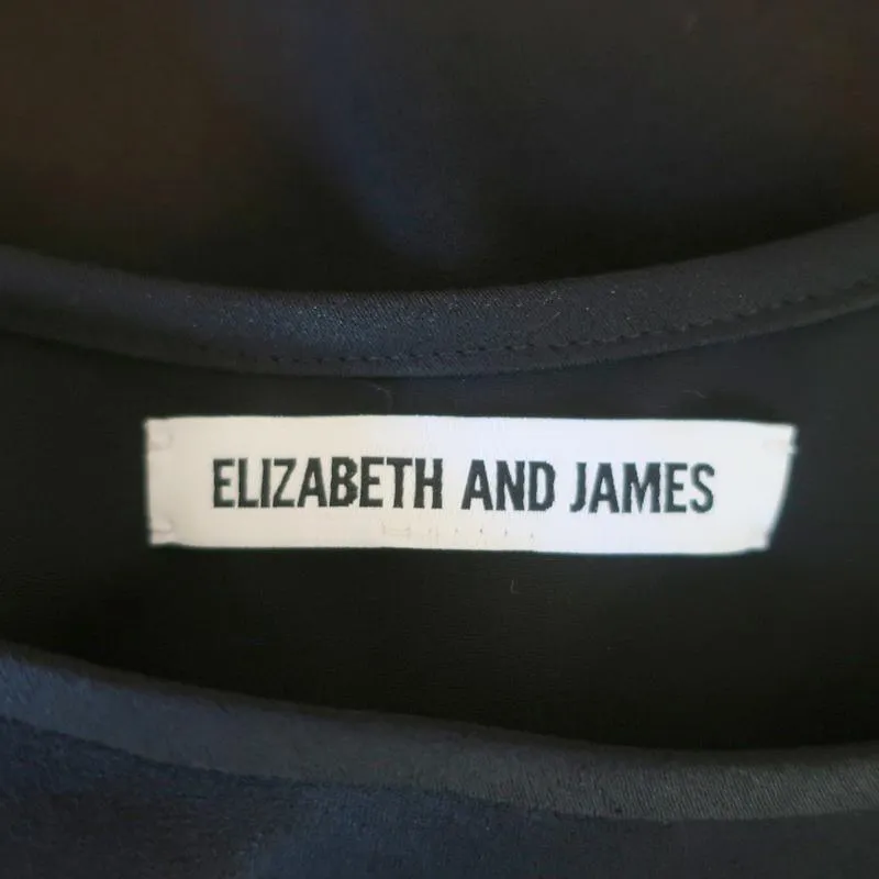 Elizabeth and James Mini Dress Greene Black Beaded Crepe Size 6 Sleeveless Shift
