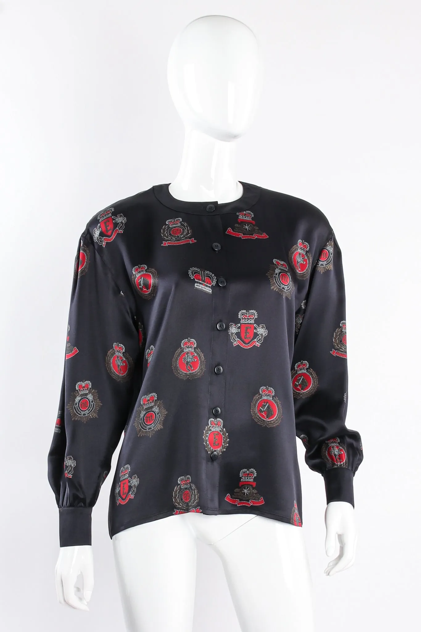 Emblem Crest Print Blouse