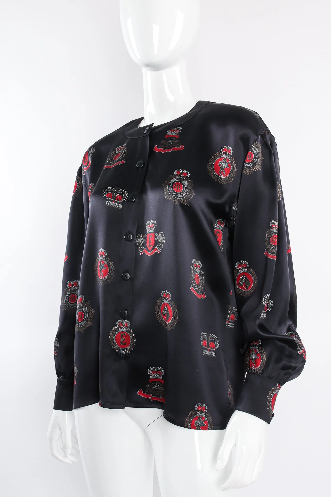 Emblem Crest Print Blouse