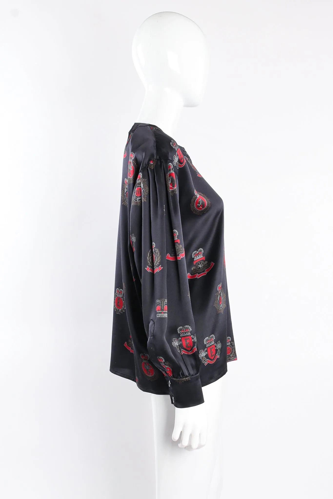 Emblem Crest Print Blouse