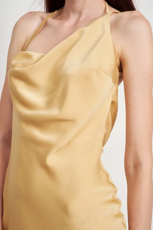 Emory Park SATIN MAXI BIAS MAXI DRESS