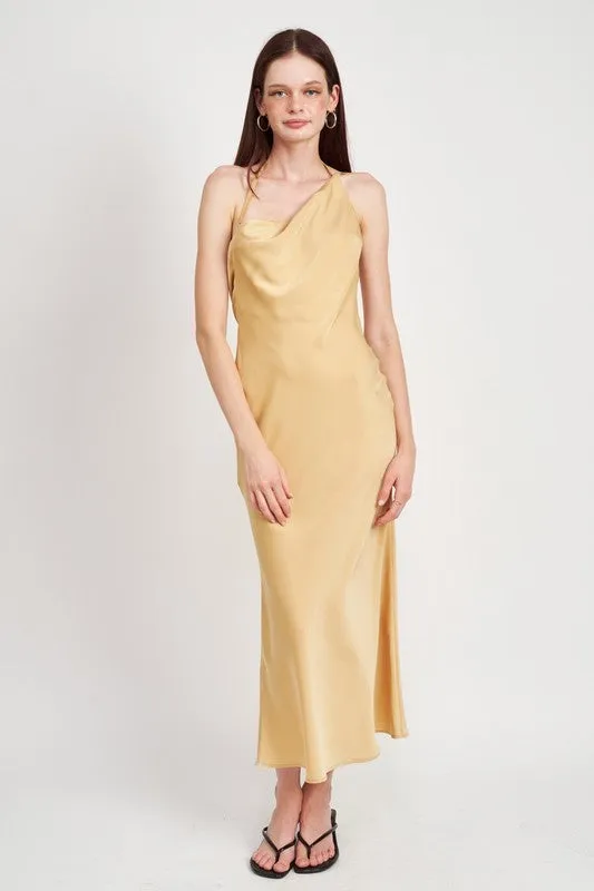 Emory Park SATIN MAXI BIAS MAXI DRESS