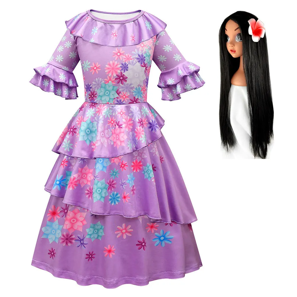 Encanto IsabelaCosplay  Costume Dress Wig Outfits Halloween Carnival Suit