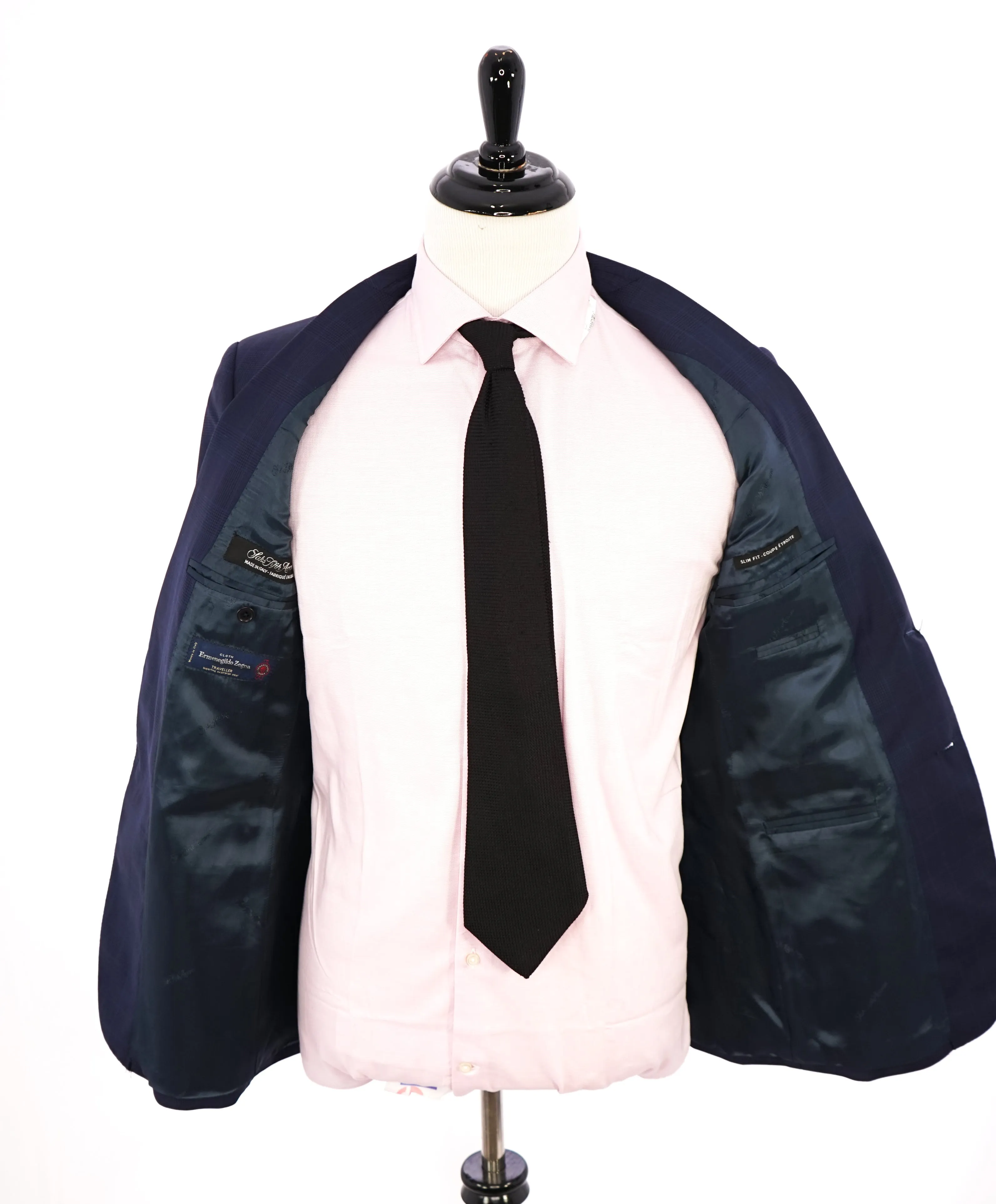 ERMENEGILDO ZEGNA - By SAKS FIFTH AVENUE Bold Blue Plaid Check Suit - 38S