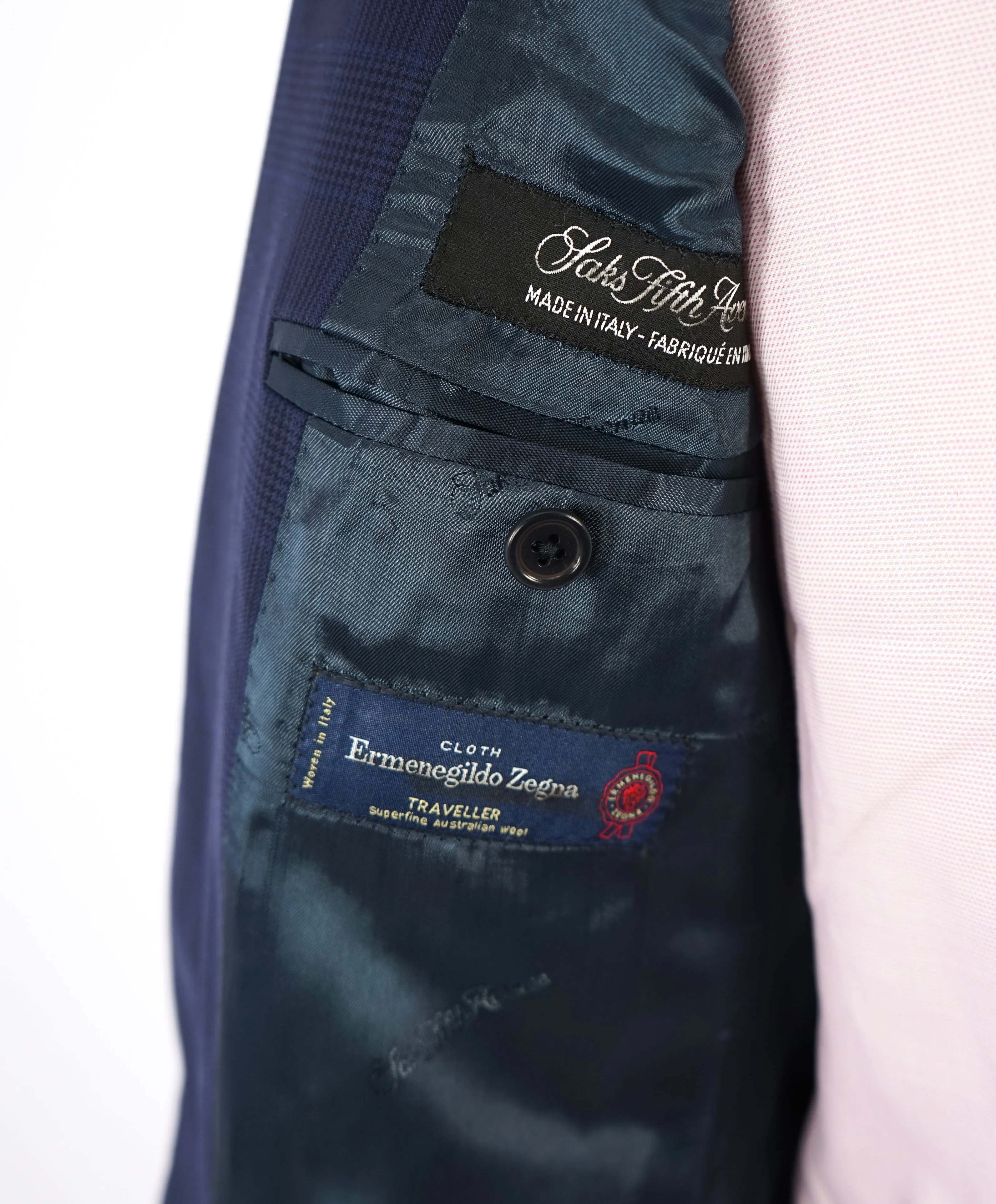 ERMENEGILDO ZEGNA - By SAKS FIFTH AVENUE Bold Blue Plaid Check Suit - 38S