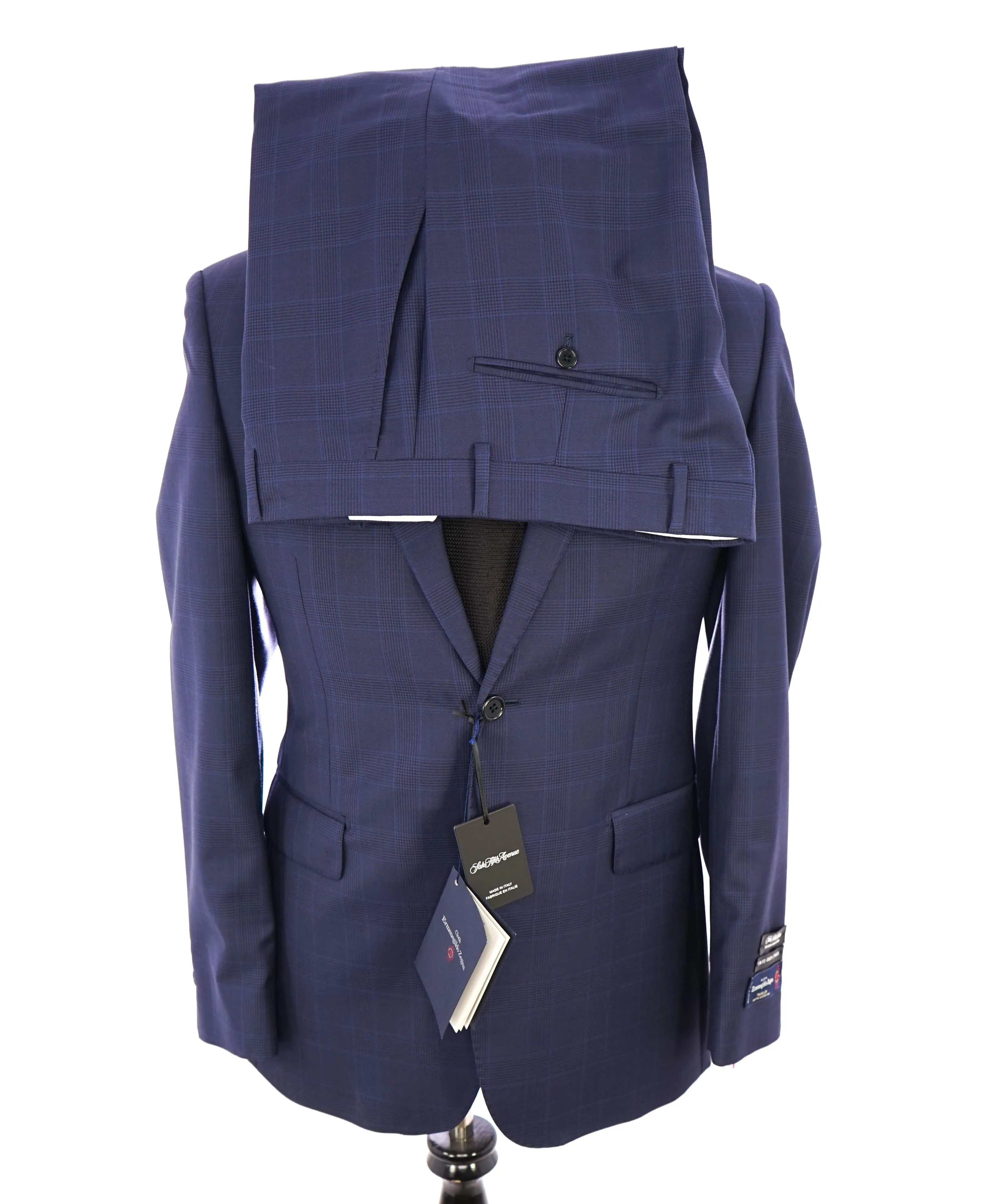 ERMENEGILDO ZEGNA - By SAKS FIFTH AVENUE Bold Blue Plaid Check Suit - 38S