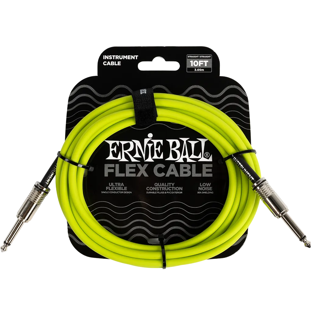 Ernie Ball Flex Instrument Cable 10ft, Green