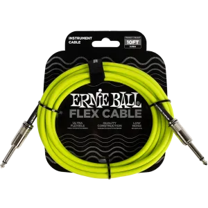 Ernie Ball Flex Instrument Cable 10ft, Green