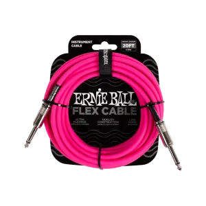 Ernie Ball Flex Instrument Cable - 20ft Pink