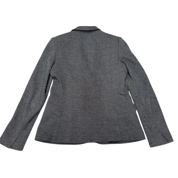 EUC Theory Women's Gray Herringbone Blazer Size 10 Business Suit Jacket