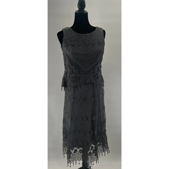 Eva Franco Grey lace Dress Size 0