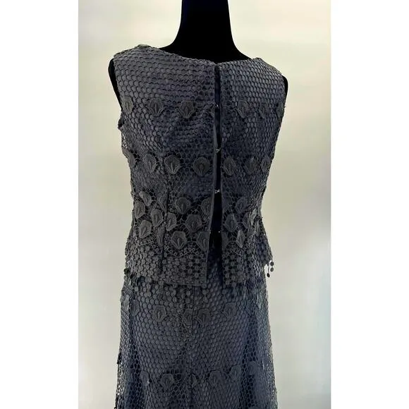 Eva Franco Grey lace Dress Size 0
