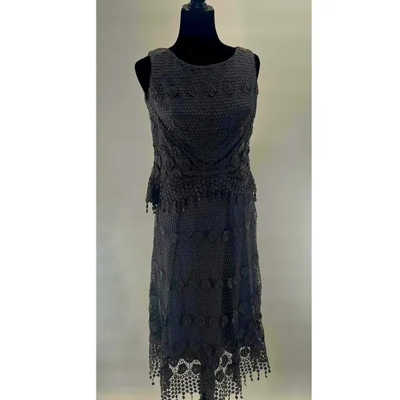Eva Franco Grey lace Dress Size 0