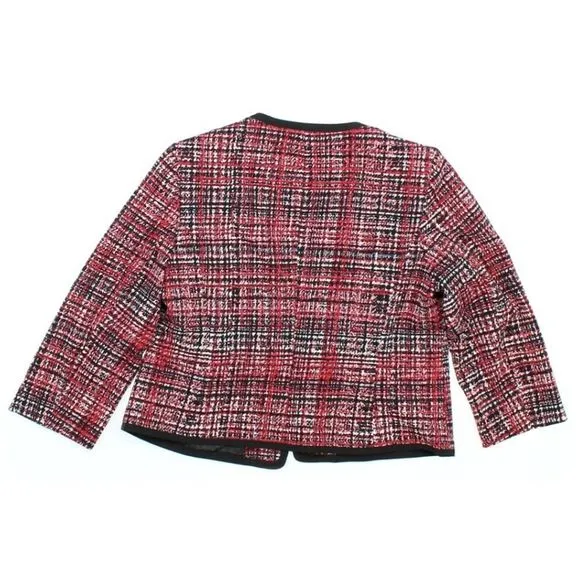 Evan Picone Black Label Suit Jacket Blazer 14 Red Multi