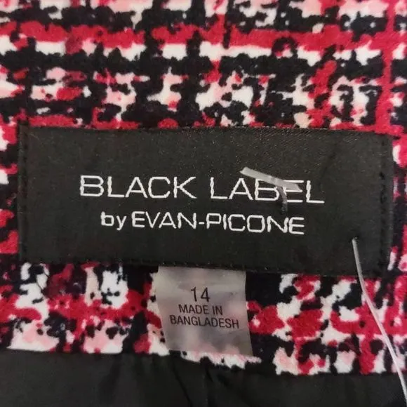 Evan Picone Black Label Suit Jacket Blazer 14 Red Multi