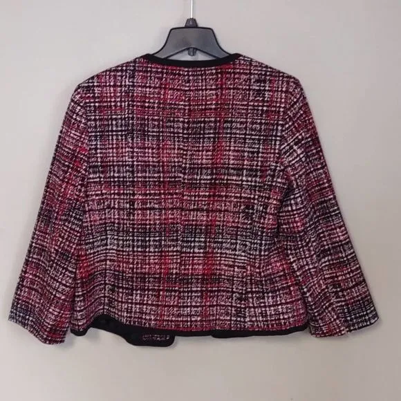 Evan Picone Black Label Suit Jacket Blazer 14 Red Multi