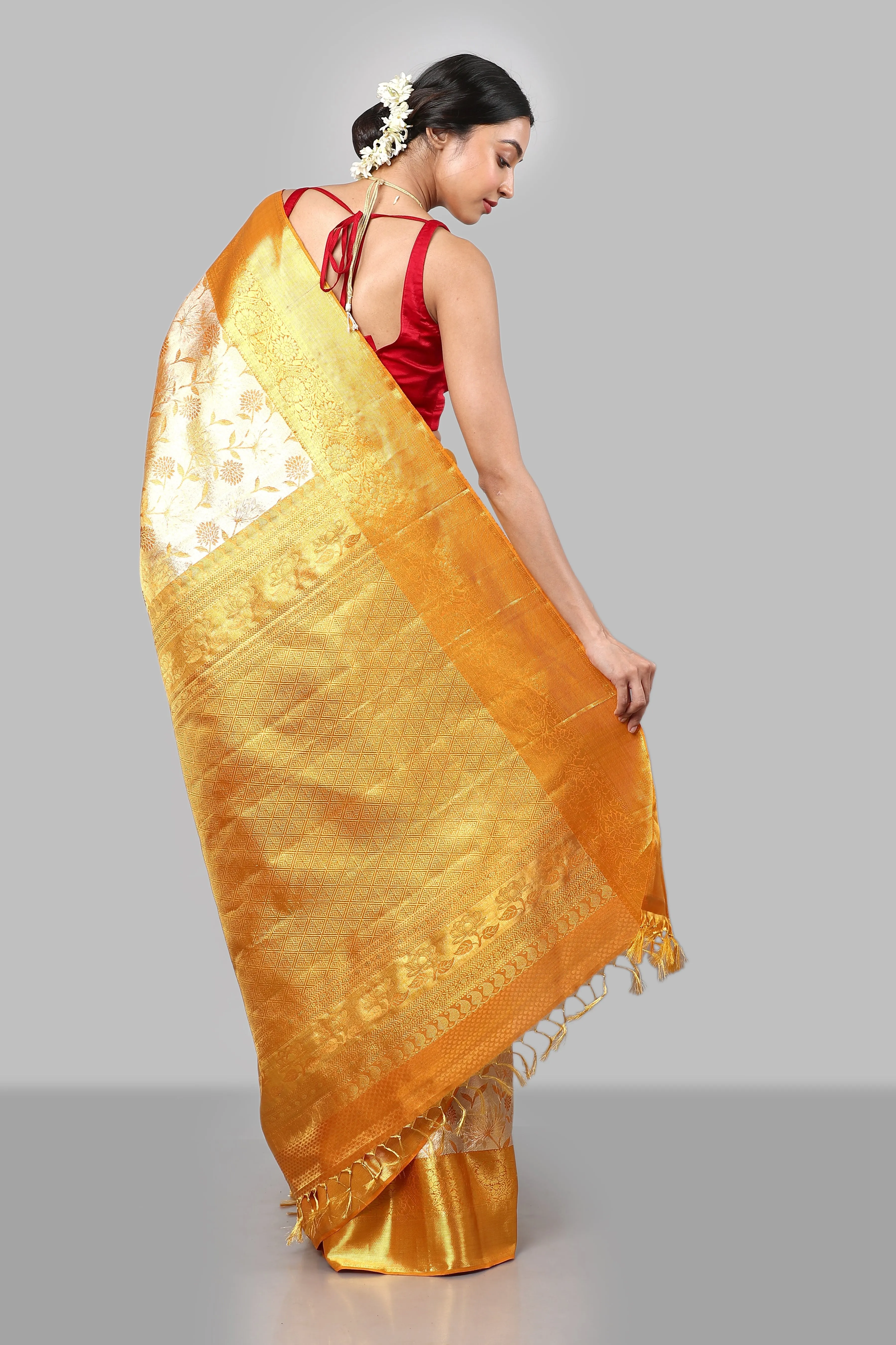 Field of Flowers Kanjiveram Silk Saree