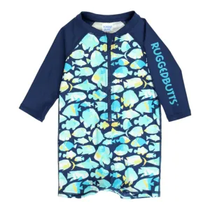 Fish Friends Long Sleeve Logo One Piece Rash Guard