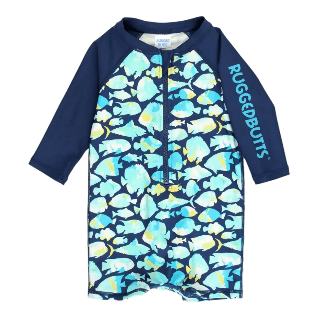 Fish Friends Long Sleeve Logo One Piece Rash Guard