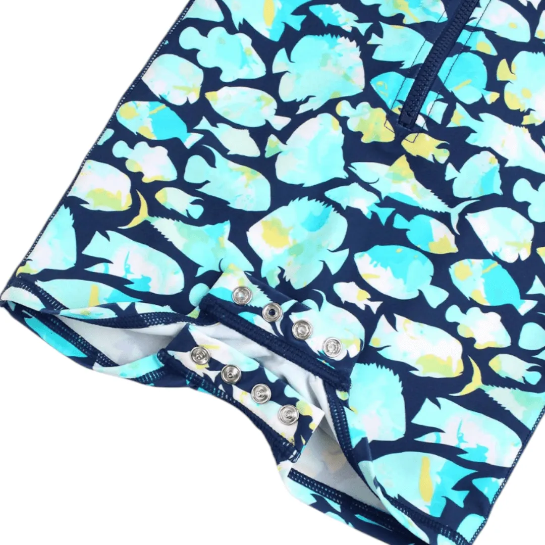 Fish Friends Long Sleeve Logo One Piece Rash Guard