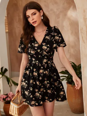 Floral Print A Line Dress