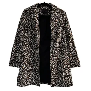 Forever 21 Leopard Print Button Up Long Taylored Lightweight Coat Size Small