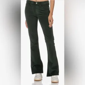 FRAME Le Mini Boot Ribbed Pine Green Velvet Pants Size 23 NWT