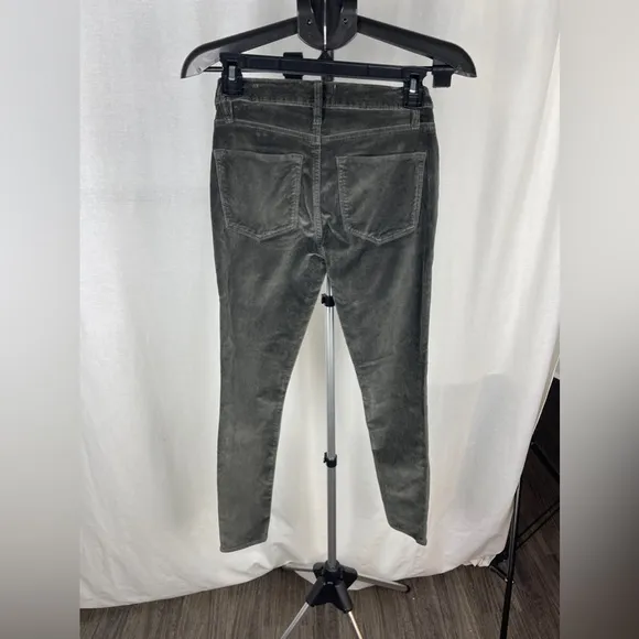 FRAME Le Mini Boot Ribbed Pine Green Velvet Pants Size 23 NWT