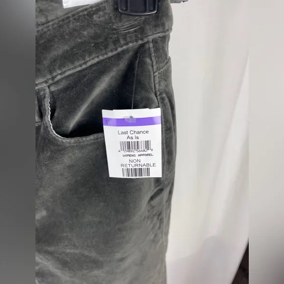 FRAME Le Mini Boot Ribbed Pine Green Velvet Pants Size 23 NWT