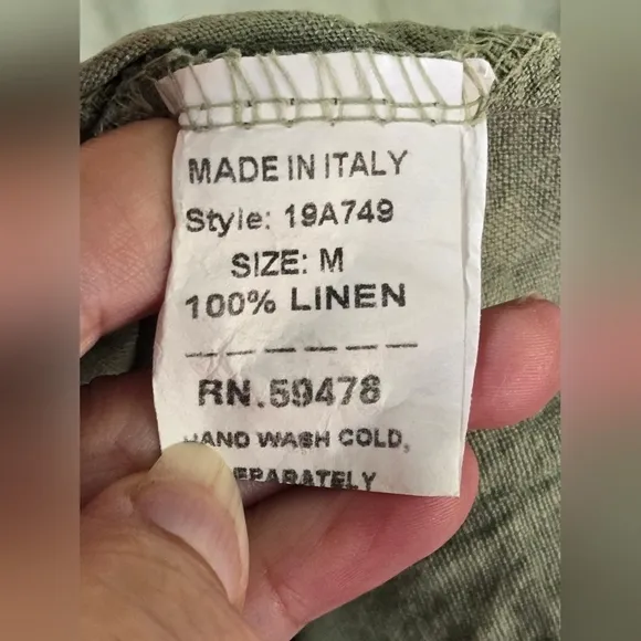 Francesca Bettini Made In Italy 100% Linen Sleeveless Dress, Size Medium