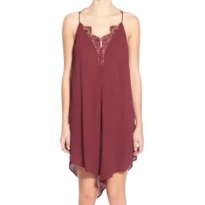 Free People boho slip dress lingerie style with eyelash lace.