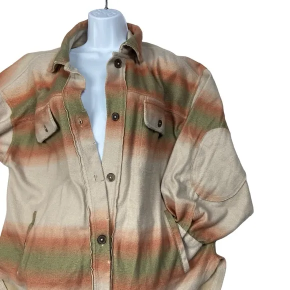 Free People Ombre Serape Print Ruby Jacket Shacket  Ivory S