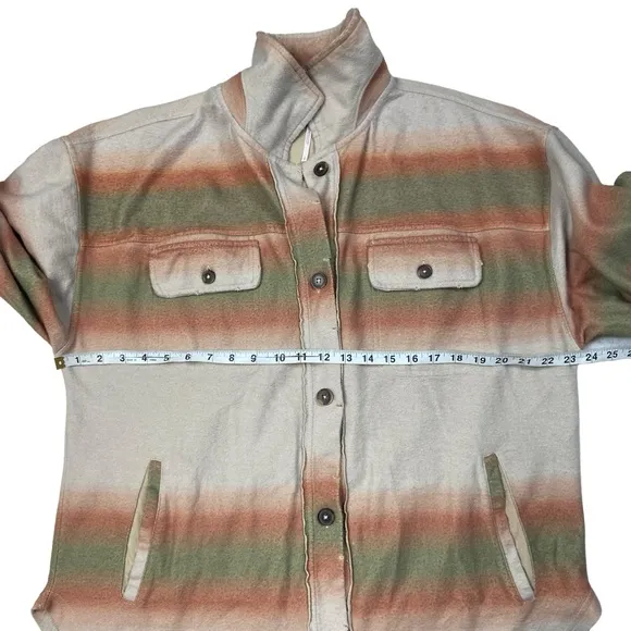Free People Ombre Serape Print Ruby Jacket Shacket  Ivory S