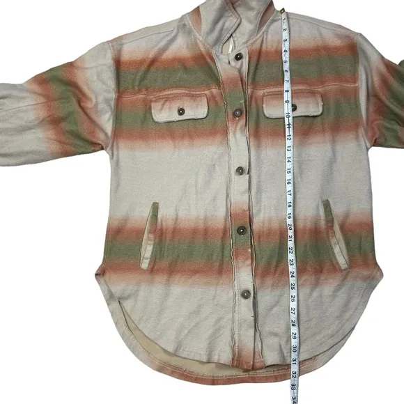 Free People Ombre Serape Print Ruby Jacket Shacket  Ivory S