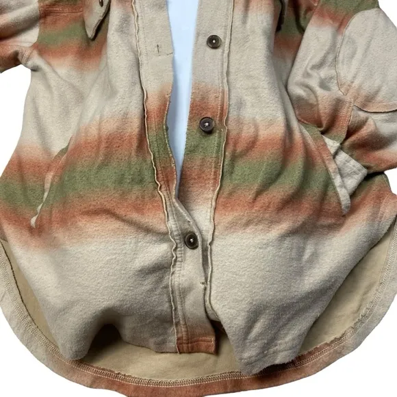 Free People Ombre Serape Print Ruby Jacket Shacket  Ivory S