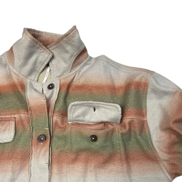 Free People Ombre Serape Print Ruby Jacket Shacket  Ivory S
