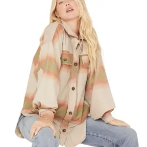 Free People Ombre Serape Print Ruby Jacket Shacket  Ivory S