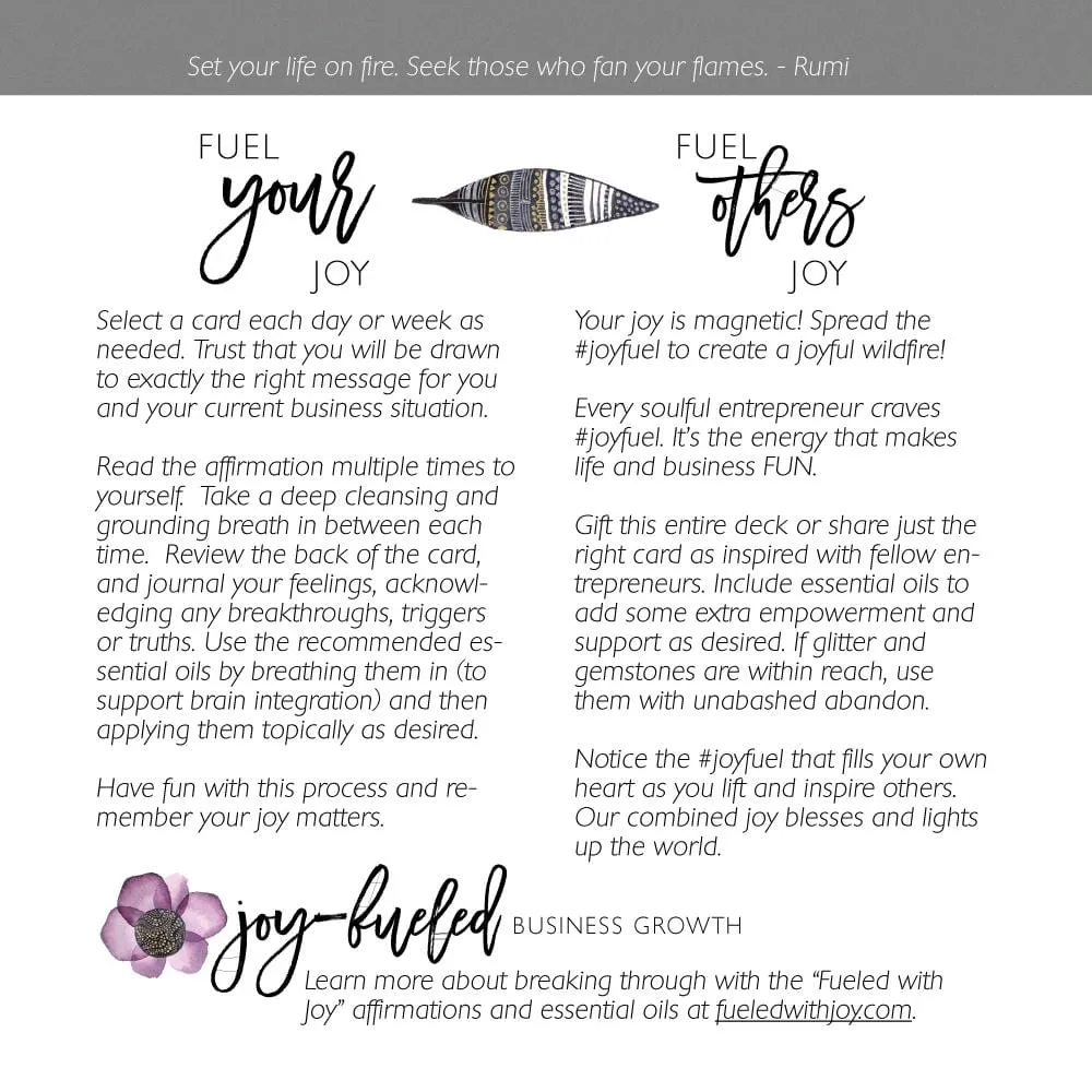 Fueled With Joy in Business and Life Affirmation Cards