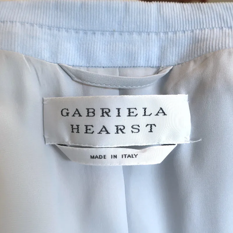 Gabriela Hearst Blazer Sophie Light Blue Corduroy Size 42 Single Breasted Jacket
