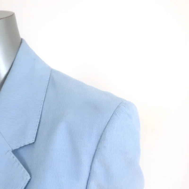 Gabriela Hearst Blazer Sophie Light Blue Corduroy Size 42 Single Breasted Jacket