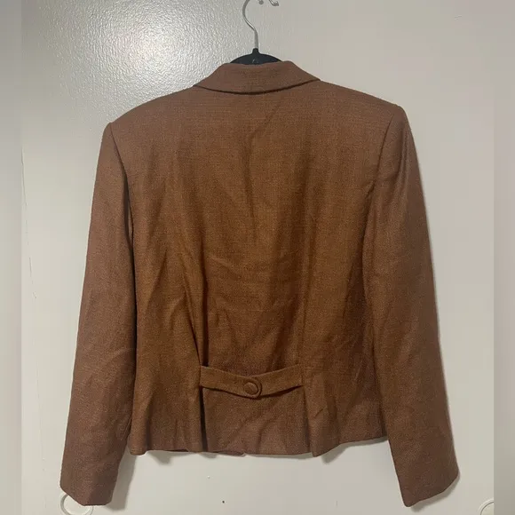 Gianni  vtg 70’s 80’s boho blazer tailored jacket brown shoulder pads cl…