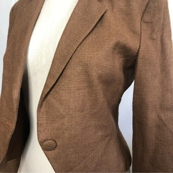 Gianni  vtg 70’s 80’s boho blazer tailored jacket brown shoulder pads cl…
