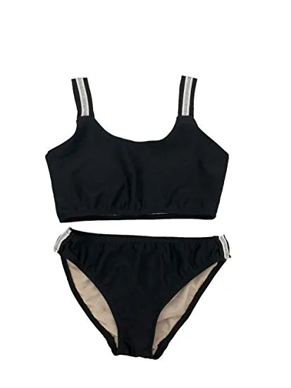 Girl's Two Piece Stripe Side Bathing Suit