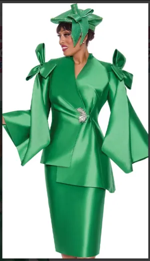 GMI 9992 Woman 2PC Asymmetric Jacket And Straight Line Skirt Suit