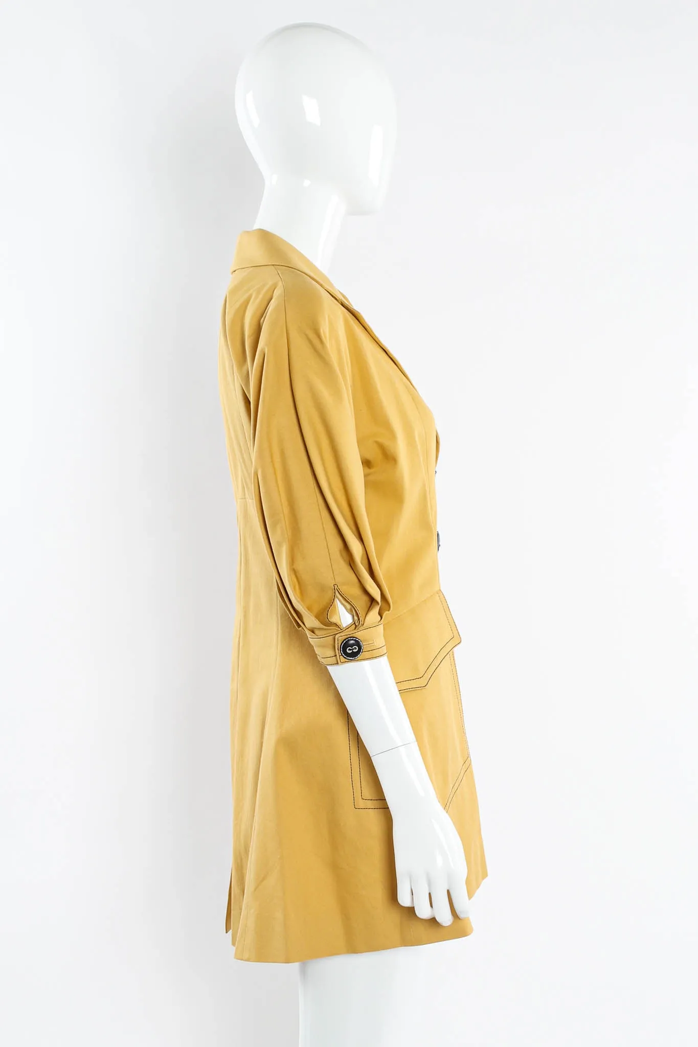 Golden Blazer & Skirt Suit Set