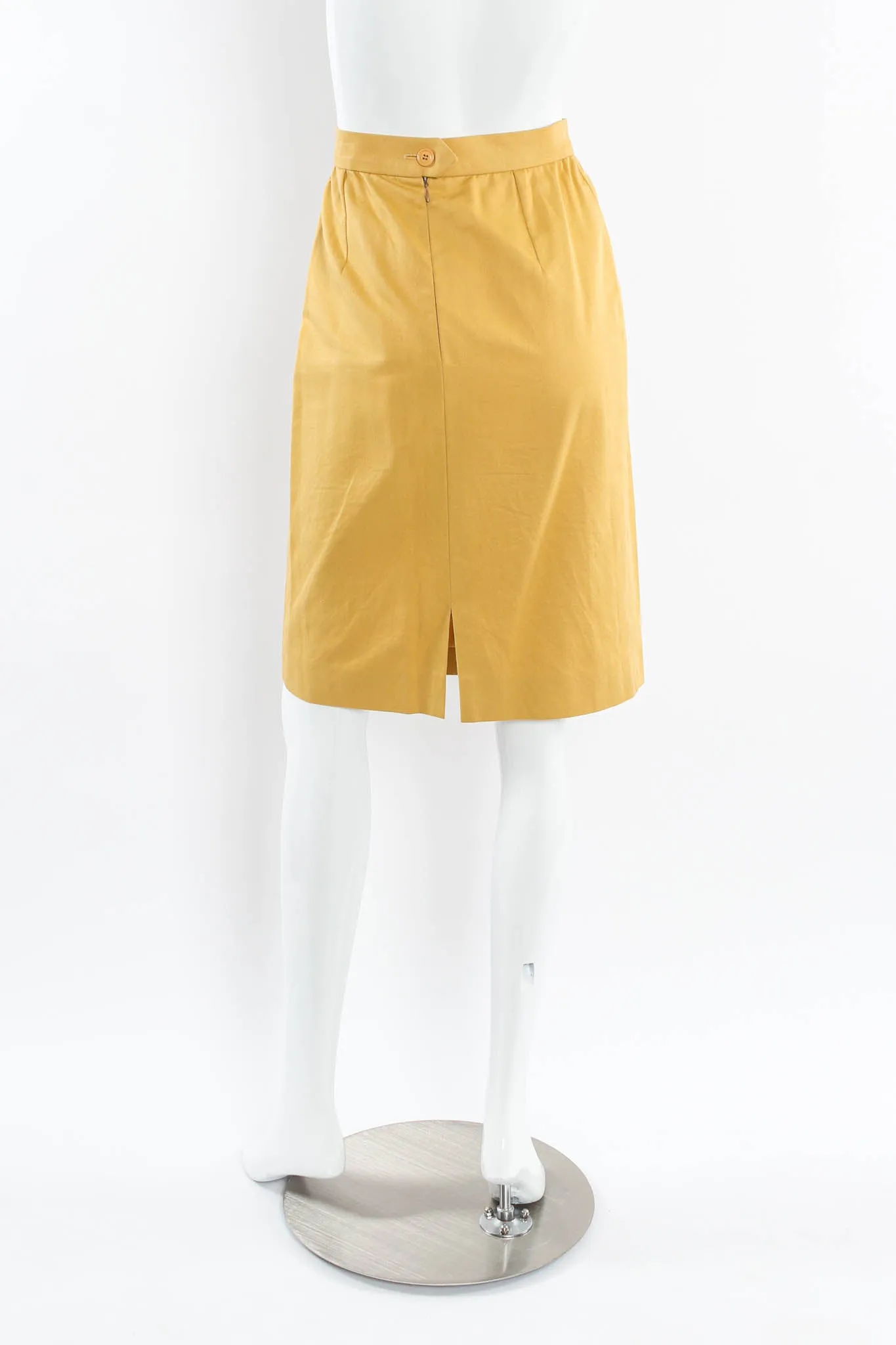 Golden Blazer & Skirt Suit Set
